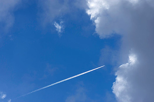 飞机,浓缩,条纹,蓝色,云,天空,德国,欧洲