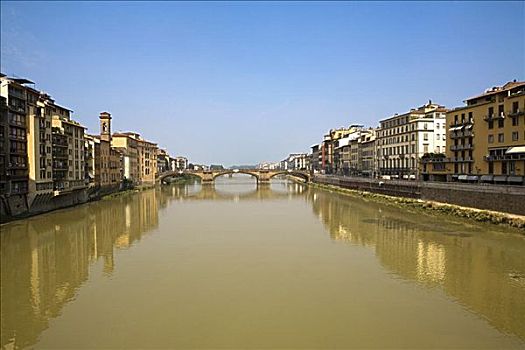 桥,上方,河,阿尔诺河,佛罗伦萨,托斯卡纳,意大利