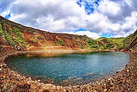 火山口,火山湖,南方,区域,冰岛,欧洲