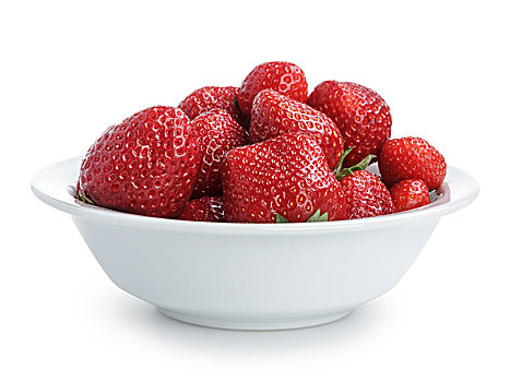 成熟,草莓,碗,隔绝,白色背景,背景