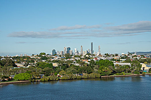 澳大利亚,昆士兰,首都,布里斯班,布理斯班河,风景,市区,城市天际线,大幅,尺寸