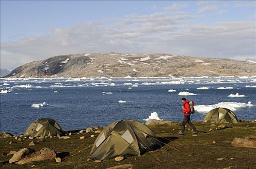长途旅行者,帐篷,露营,东方,格陵兰