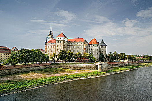 城堡,河,托尔高,萨克森,德国,欧洲