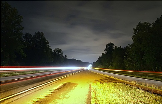 公路,交通,夜晚