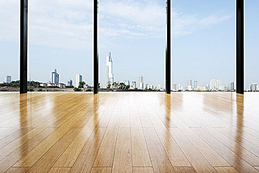 空,木地板,城市,南京