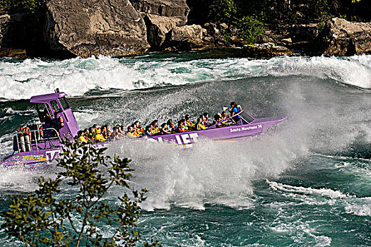 漩涡,摩托艇,旅游,尼亚加拉河,尼亚加拉,峡谷,尼亚加拉瀑布,安大略省,加拿大