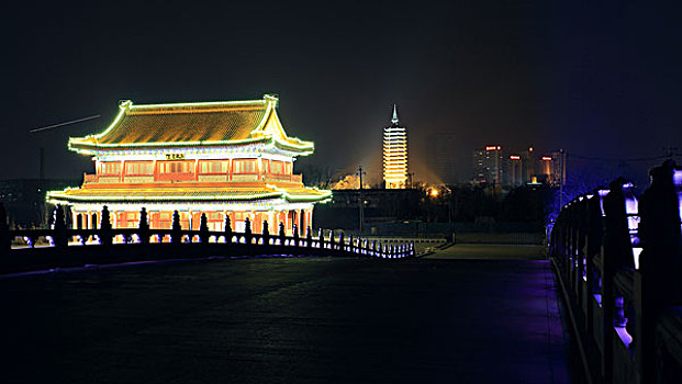 北京通州运河大光楼夜景