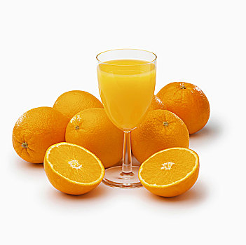 新鲜,橙汁,橘子