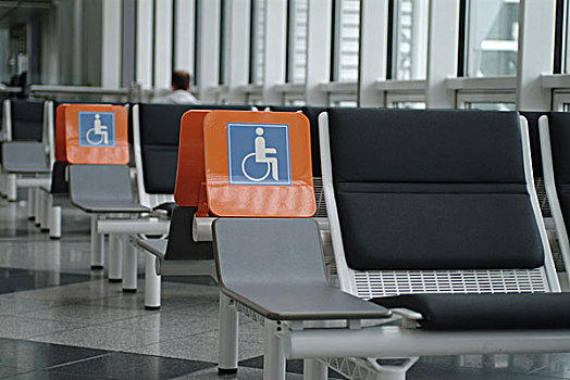 座椅,人,轮椅,机场
