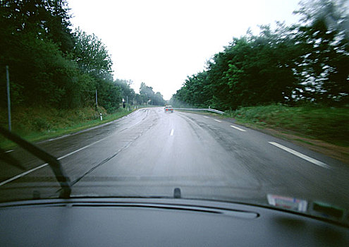 道路,木头,风景,汽车