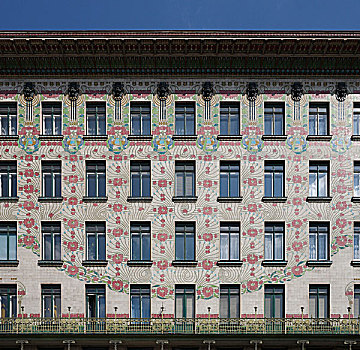 藤本植物,花卉图案,围绕,窗户,新艺术,建筑,维也纳,奥地利