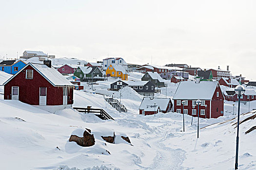 积雪,传统,房子,伊路利萨特,格陵兰