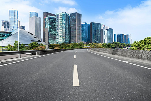 路面天际线和钱江新城全景