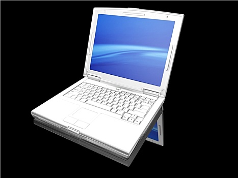 白色,笔记本电脑