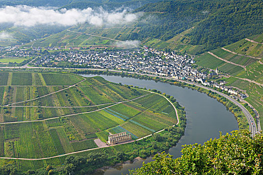 俯视,摩泽尔河谷,莱茵兰普法尔茨州,德国