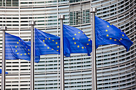 欧洲,旗帜,正面,回扣,总部,布鲁塞尔