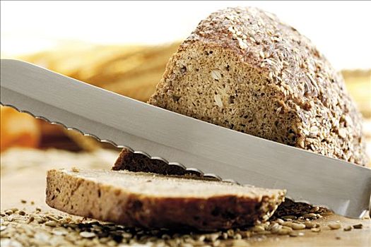 刀,切片,全麦面包