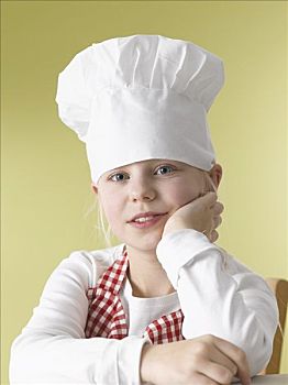 女孩,厨师帽,围裙