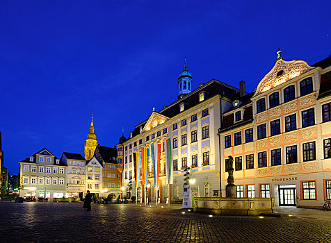 市政厅,市场,广场,上弗兰科尼亚,弗兰克尼亚,巴伐利亚,德国,欧洲