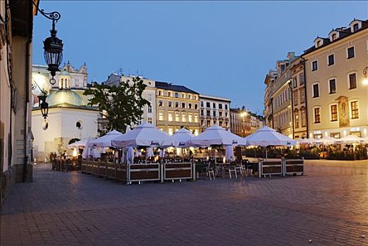 街头咖啡馆,市场,世界遗产,波兰,欧洲