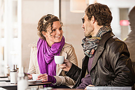 情侣,咖啡,街边咖啡厅