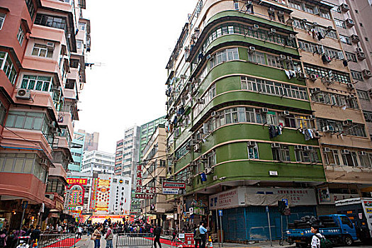 老,住宅,建筑,九龙,香港
