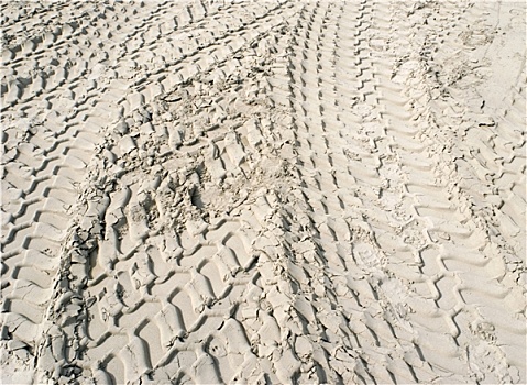 轮胎印,沙子