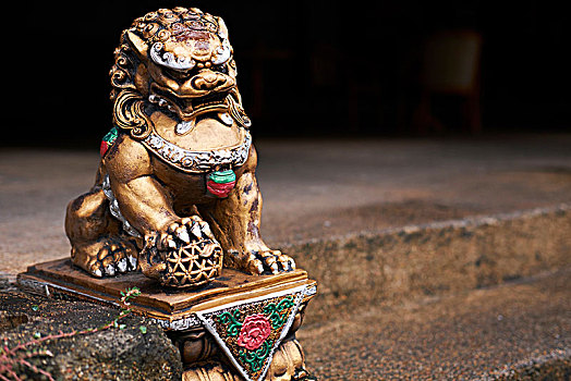 金色,狮子,雕塑,普吉岛,泰国,亚洲