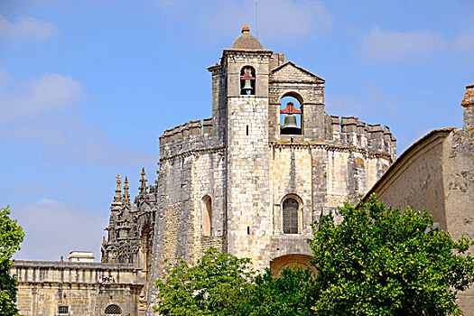 葡萄牙,托马尔,城堡,圣殿骑士,要塞,寺院,耶稣,罗马式建筑,钟楼,圆形建筑,户外,花园