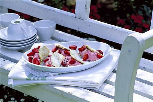 草莓,填充,园凳