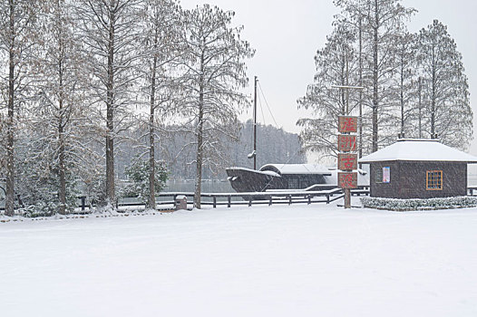 武汉东湖园林雪景