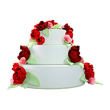 婚礼蛋糕,白色背景