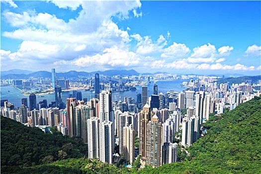 香港,天际线,城市,顶峰
