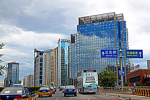 北京三环高速公路及周边建筑