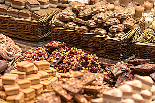 巧克力,甜食,市场,巴塞罗那,加泰罗尼亚,西班牙