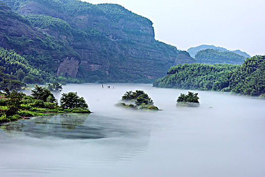 湖南,小东江,江,雾