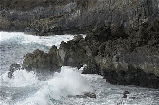 岩石海岸,帕尔玛,加纳利群岛,西班牙