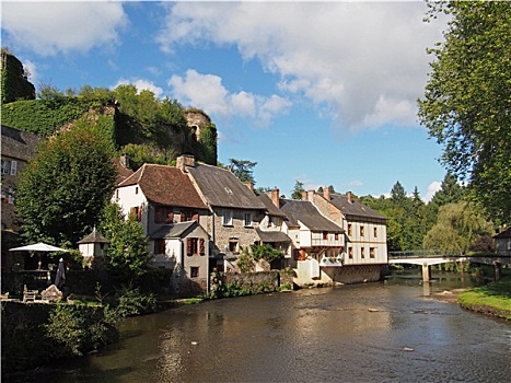 城堡,乡村,河,法国