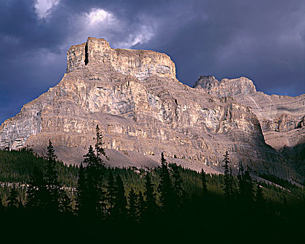 加拿大,艾伯塔省,班芙国家公园,乌云,上方,攀升,山谷,大幅,尺寸