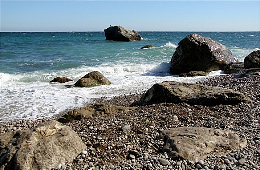 海洋,岩石,岸边