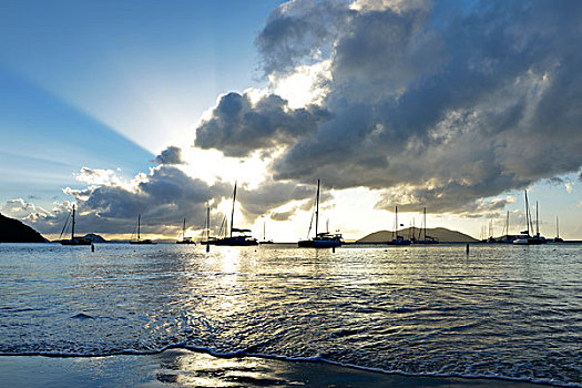 英属维京群岛,沙,托托拉岛,帆船,锚,花园,湾,大幅,尺寸