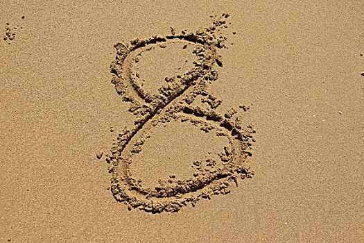 沙滩手写数字字体设计