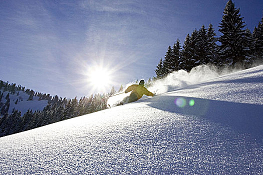 滑雪道,滑雪,逆光,序列,人,季节,冬天,山坡,雪,粉状雪,原生态,运动员,运动,冬季运动,趣味运动