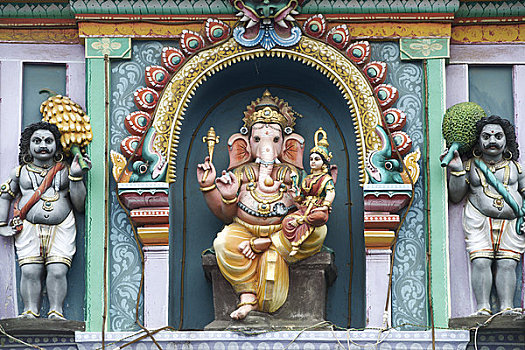 雕塑,象头神迦尼萨,庙宇,象神甘尼夏,街道,印度