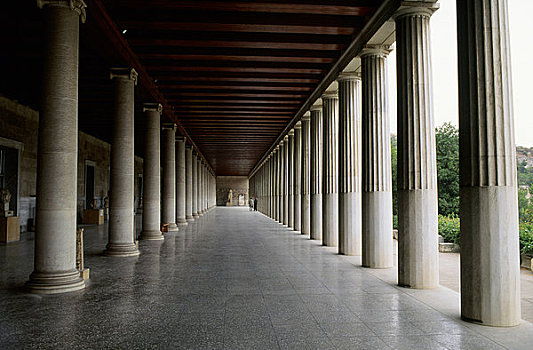 希腊,雅典,阿哥拉,博物馆,柱子