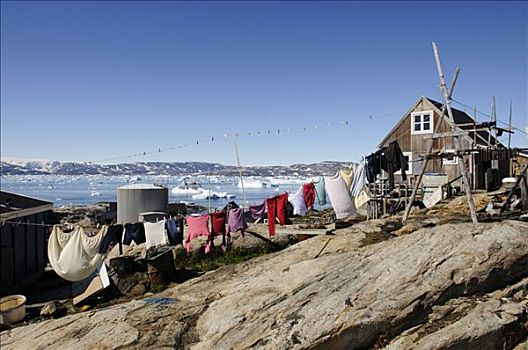 晾衣绳,峡湾,东方,格陵兰
