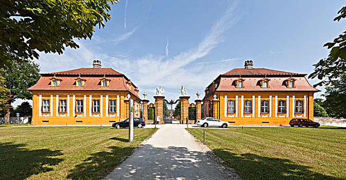城堡,花园,上弗兰科尼亚,巴伐利亚,德国,欧洲