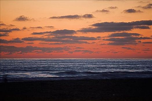 日落,上方,海滩,圣地亚哥,圣地亚哥湾,加利福尼亚,美国