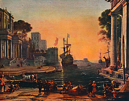 海港,暗褐色,港口,17世纪,艺术家,洛林