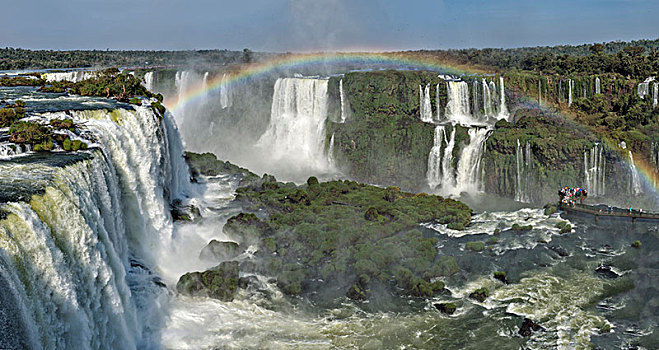 彩虹,上方,伊瓜苏瀑布,风景,巴西,伊瓜苏,南美